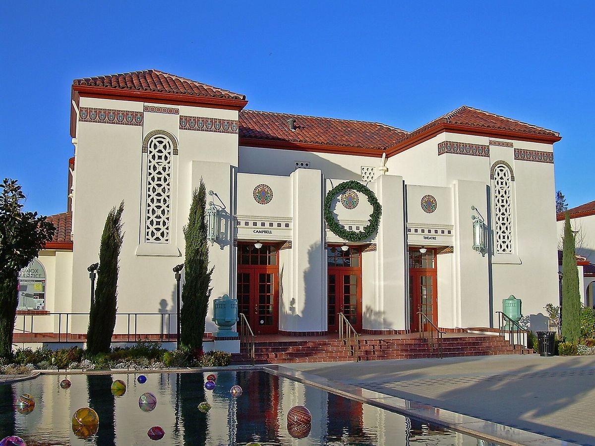 The Spanish Mission-style front of the old Campbell High School