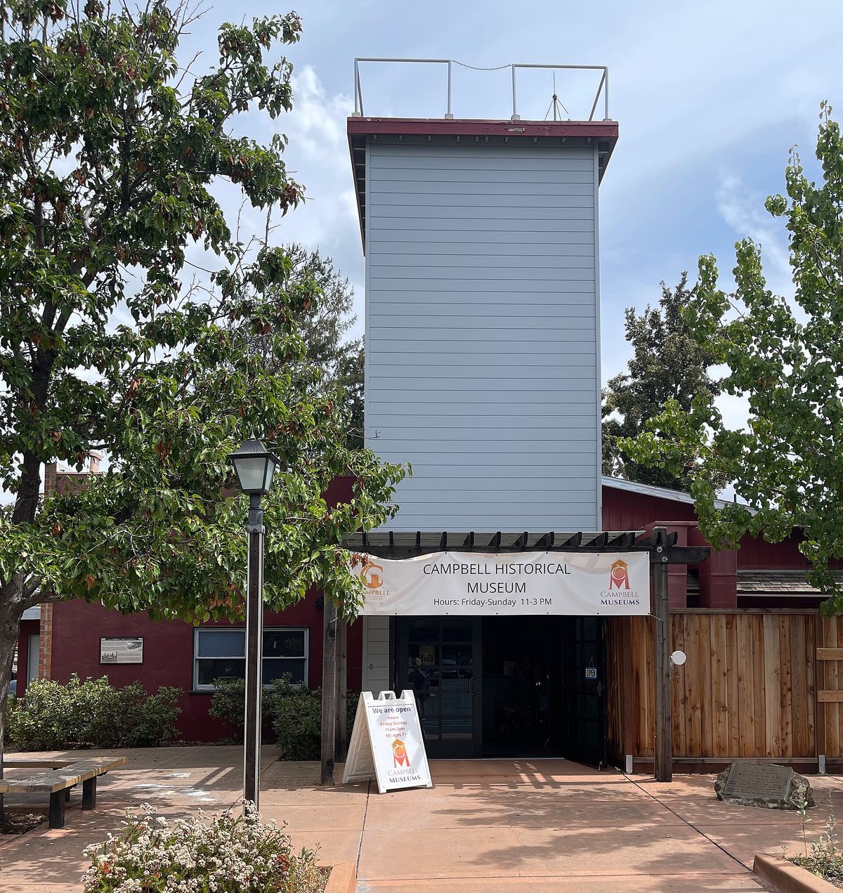 The Campbell Historical Museum in the old firehouse, with its hose tower